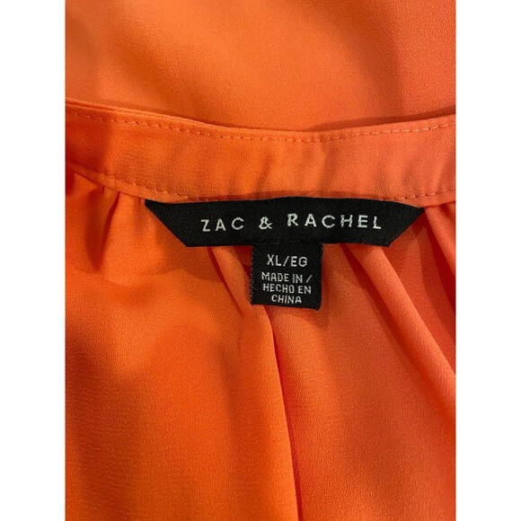 Sleeveless Zac & Rachel Blouse Plus Size XL Top Button Down Womans Dark Peach - Picture 5 of 9
